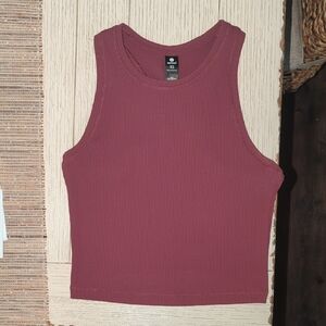 90 Degree By Reflex Pink Sleeveless Fitted Crop Tank Top